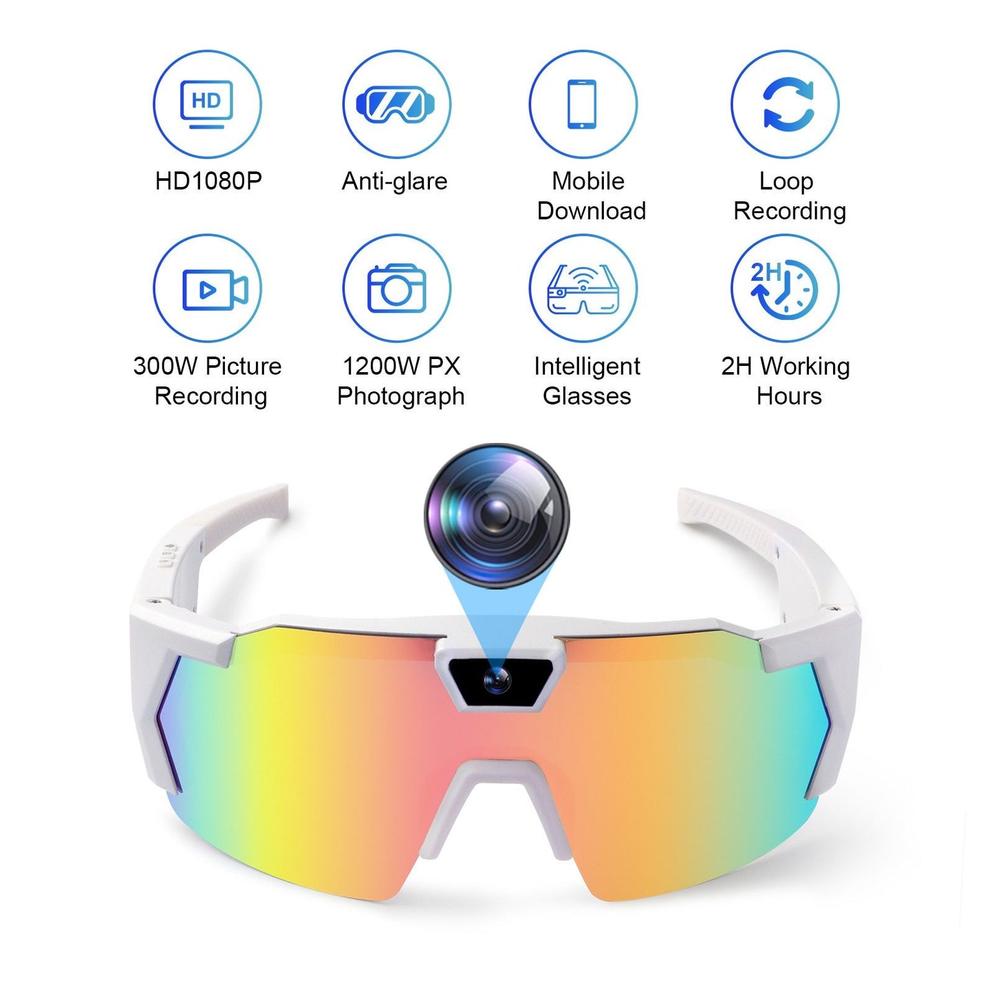 Intelligent camera-mounted cycling sunglasses