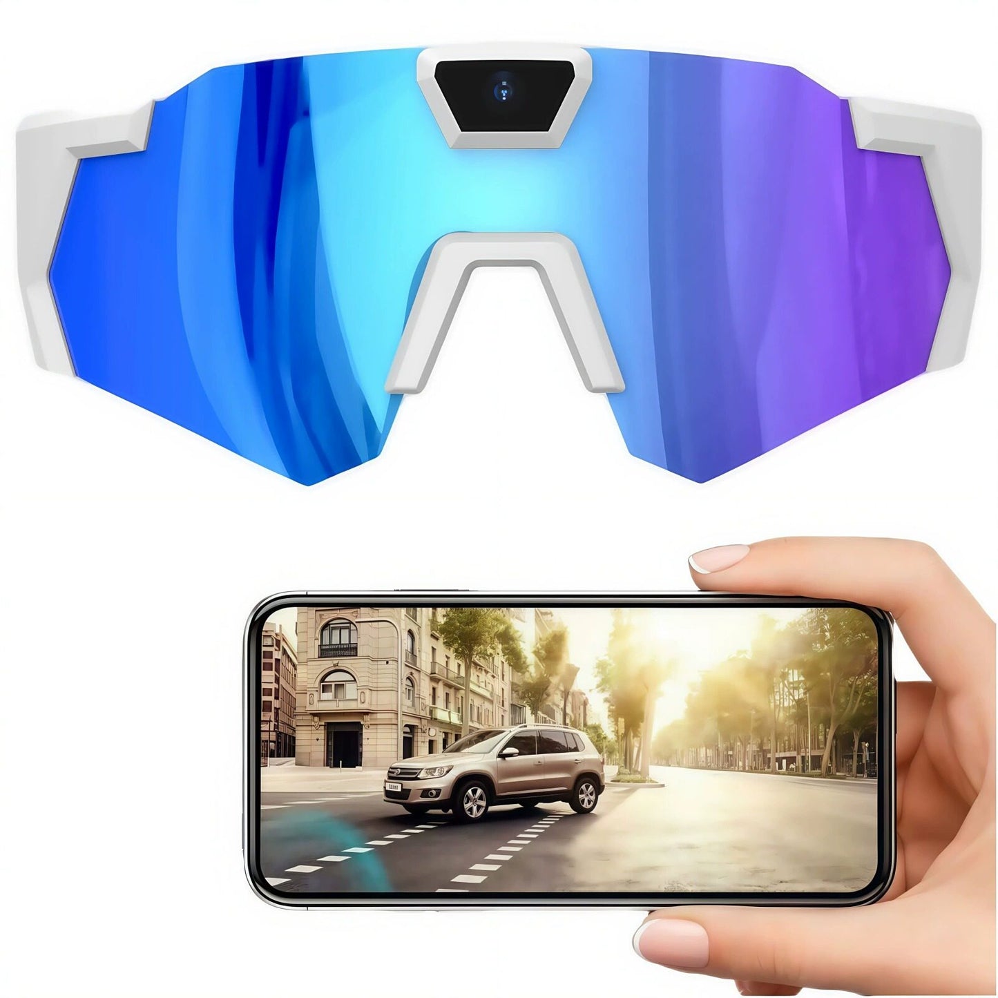 Intelligent camera-mounted cycling sunglasses