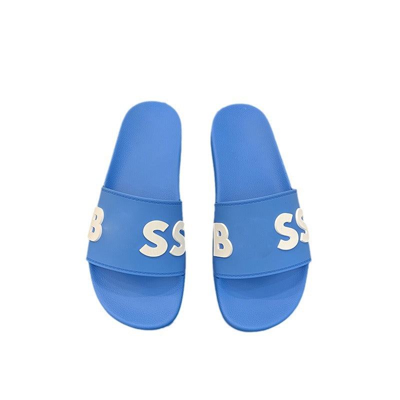 Foreign Trade Wholesale Plus Size Men's Slippers Cambodia Vietnam Philippines High Quality One-word Slipper Letter Printed Sandals