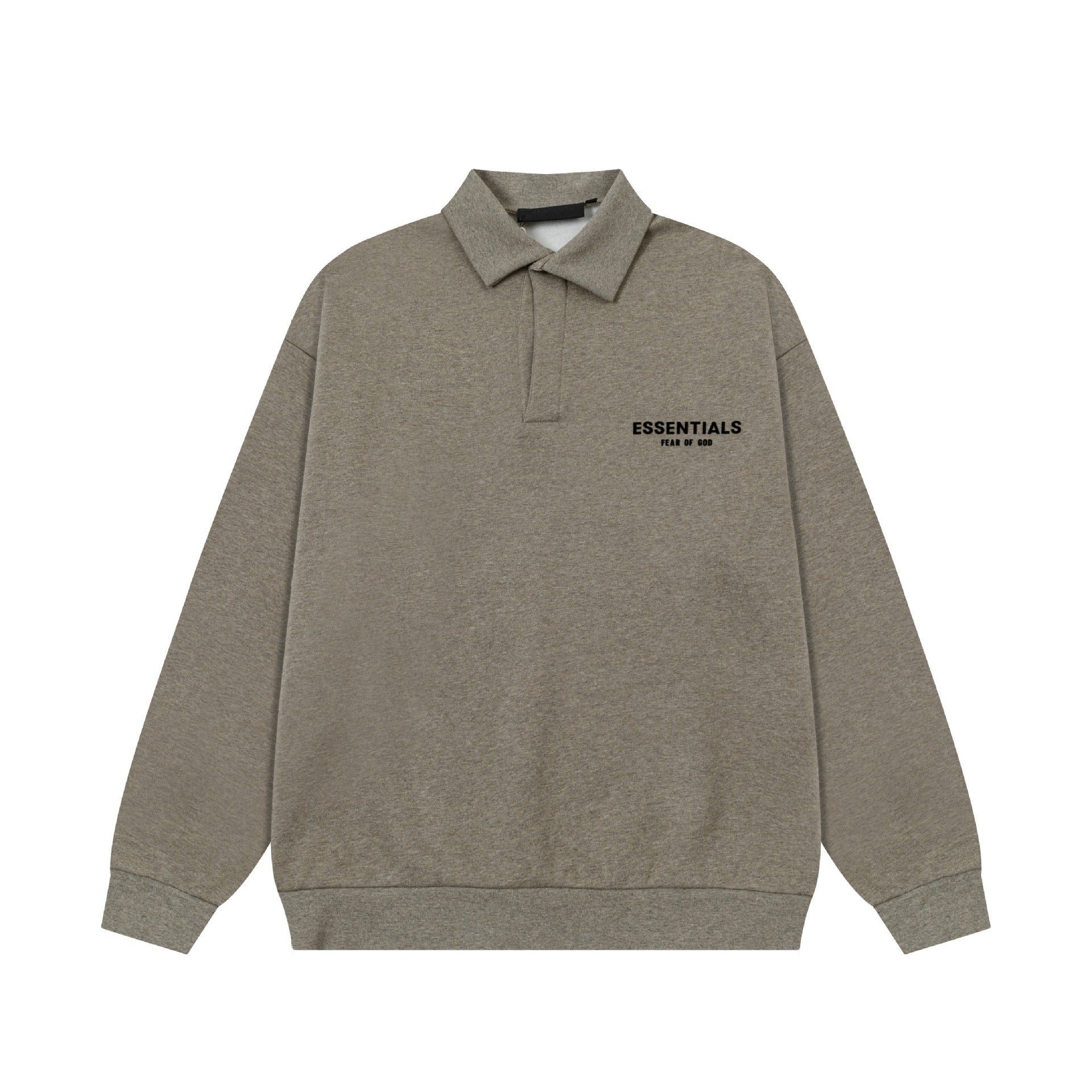 2025 Autumn And Winter New FOG Laminated Letter Plus Velvet Pullover Long-sleeved POLO Shirt For Men And Women, One Piece Wholesale