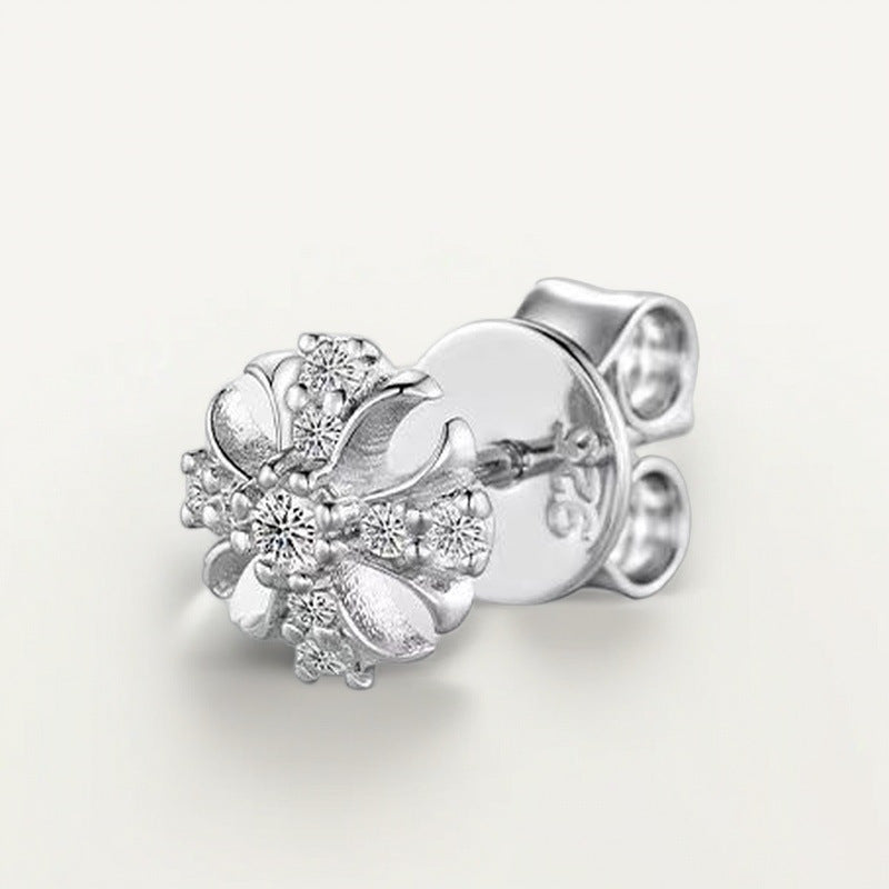 Sparkling Cross Flower Moissanite Earrings