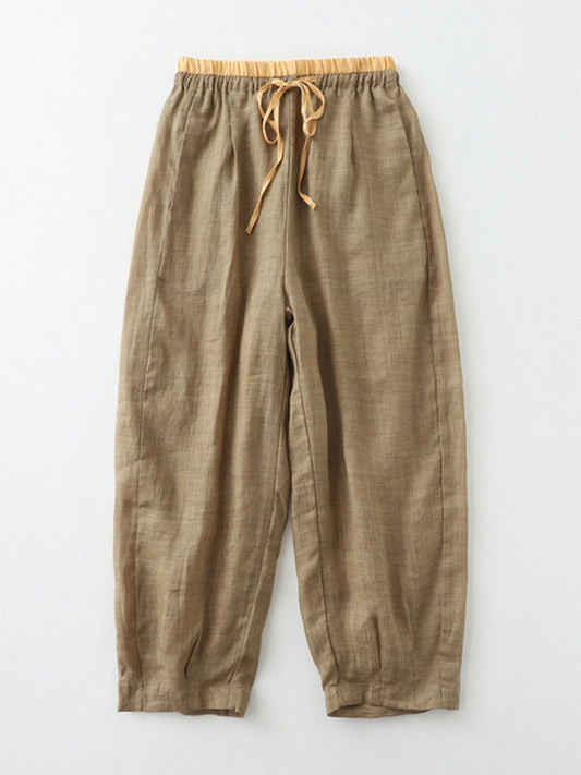Children's Linen Blend Cropped Harem Pants