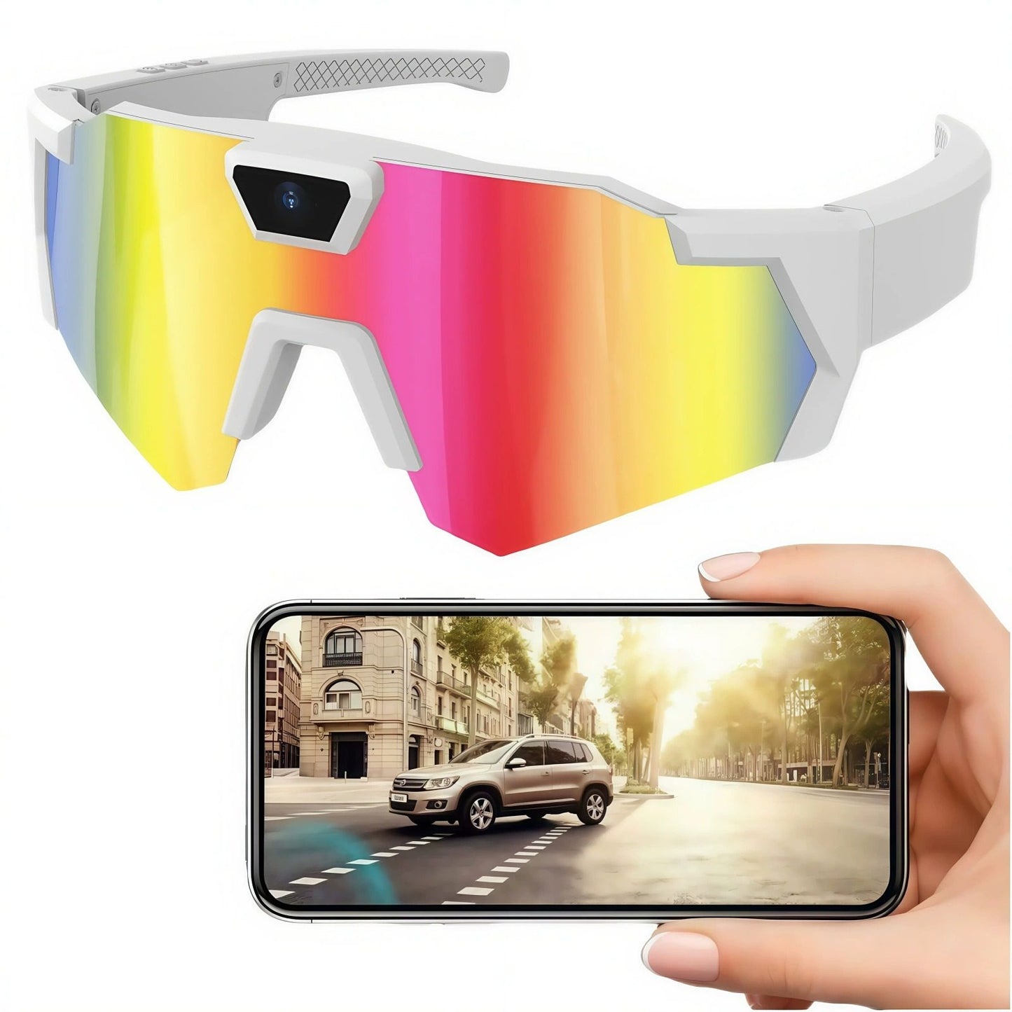 Intelligent camera-mounted cycling sunglasses